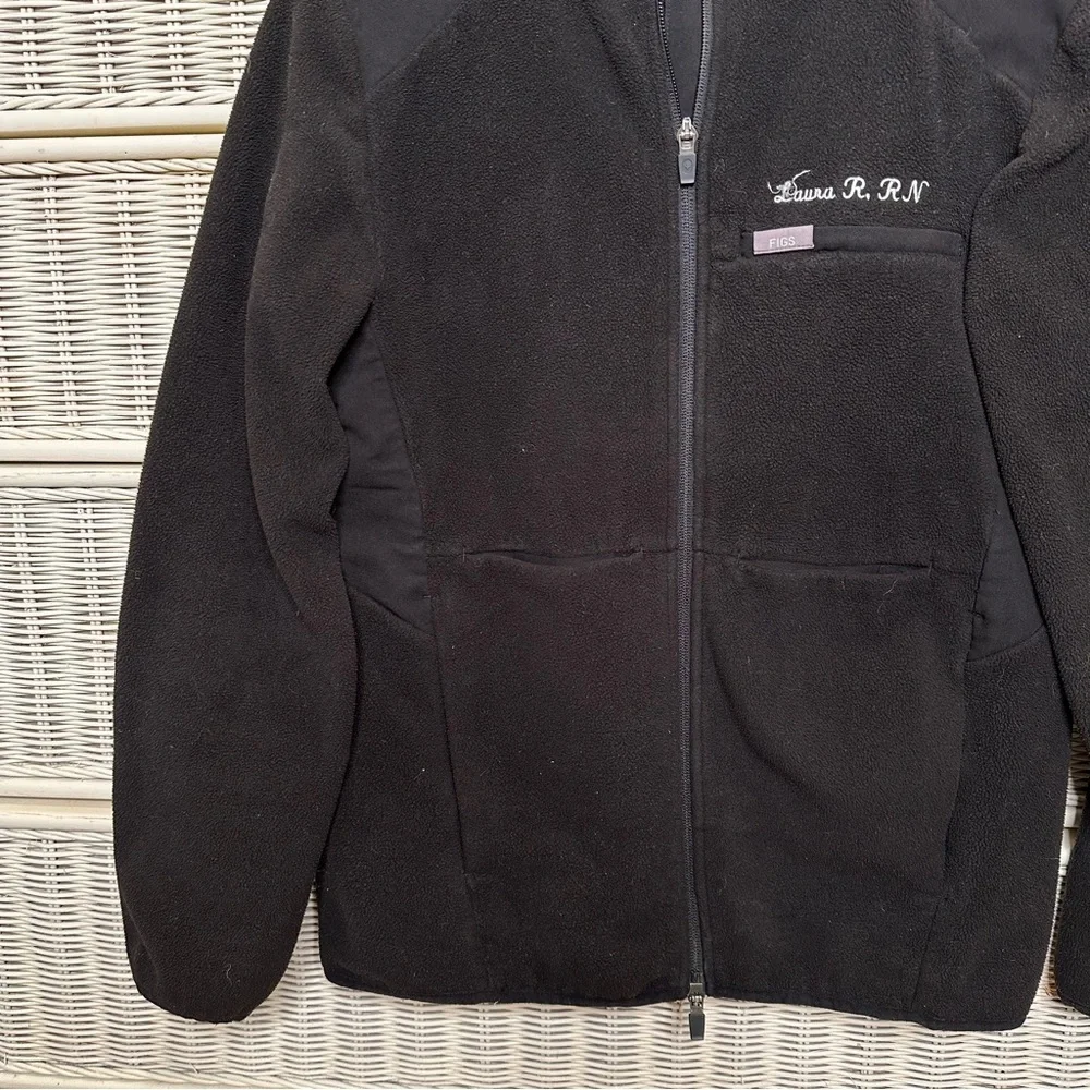 Figs on shift Black Fleece Jacket size Small - Picture 2 of 6